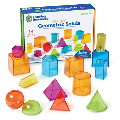 View-Thru Geometric Solids - Set of 14 | Sólidos Geométricos da Learning Resources LEARNING RESOURCES